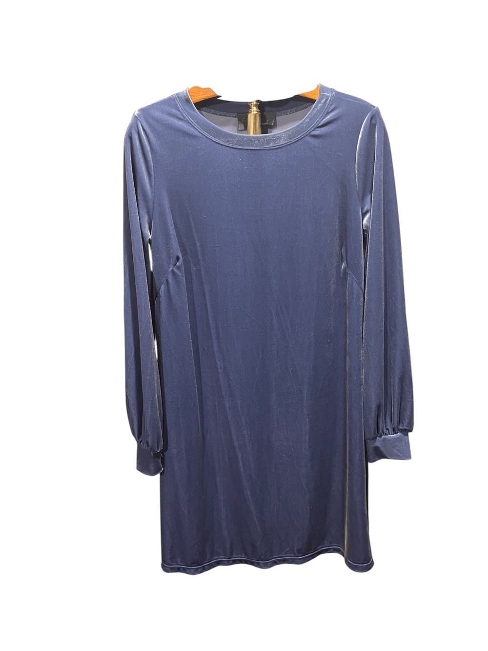 NEWAnthropologie Sunday in Brooklyn Dusty Blue Velvet Long-Sleeve Shirt Dress XS - Picture 2 of 14